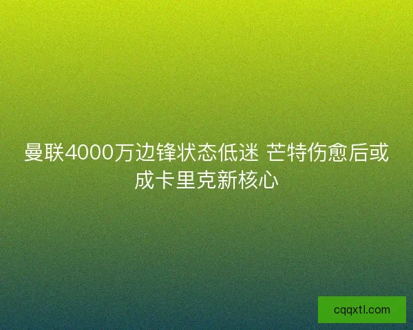 曼联4000万边锋状态低迷 芒特伤愈后或成卡里克新核心